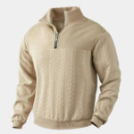 Essential Henley High Collar Quarter Zip Pullover - Cross & Crown